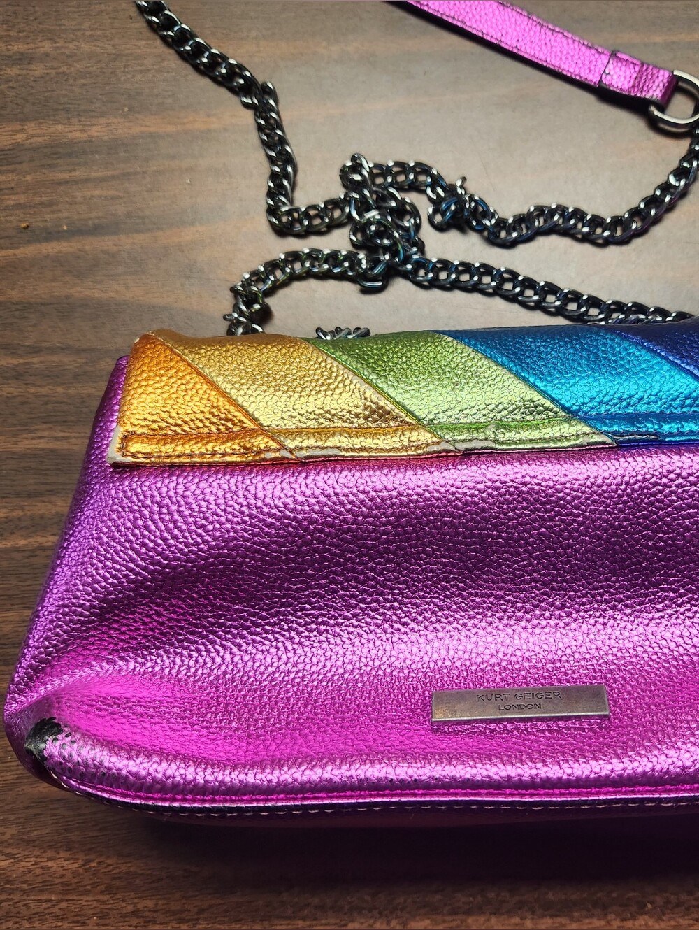 Kurt Geiger Metallic Rainbow Bag Read Description - Picture 11 of 16